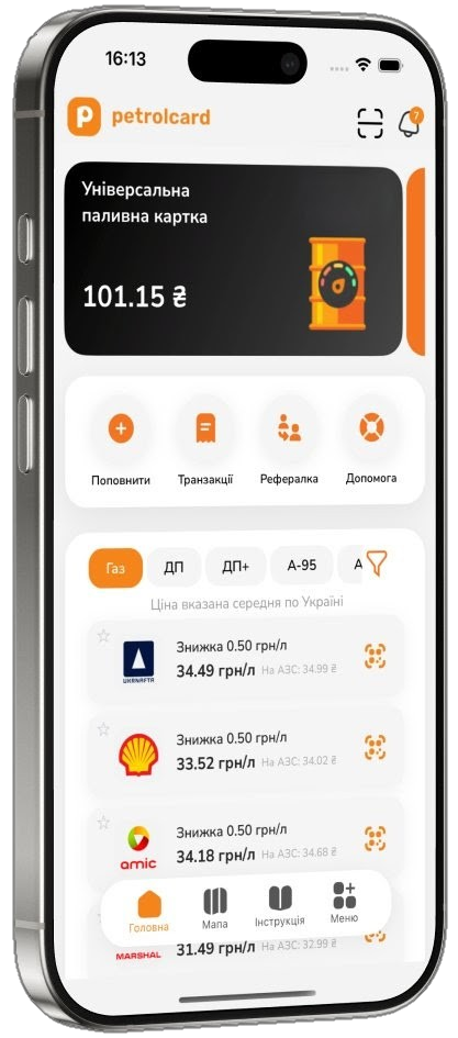 Мобільний додаток PetrolCard